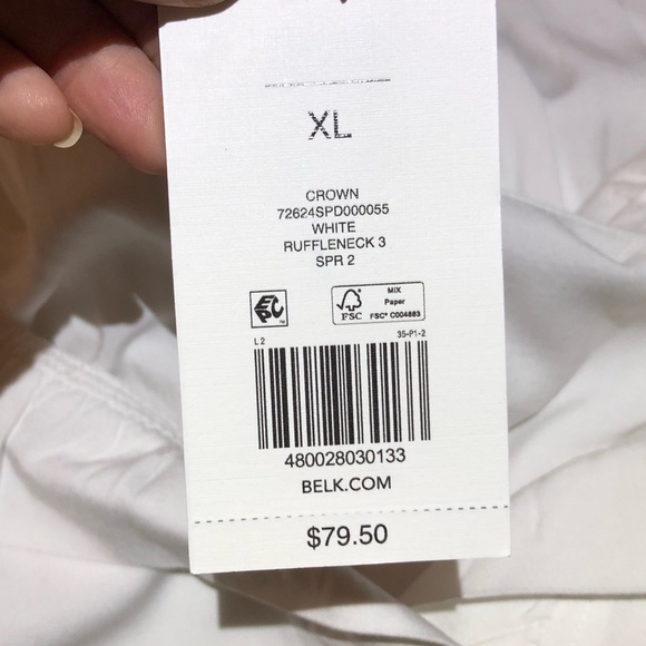 NWT Crown & Ivy White Ruffle Detail Dressy Summer Sundress. Size XL - Picture 9 of 9